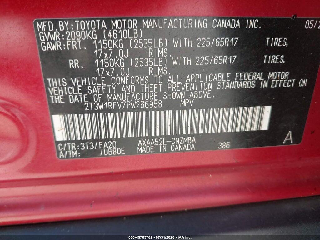2T3W1RFV7PW266958 2023 TOYOTA RAV4 photo no. 9