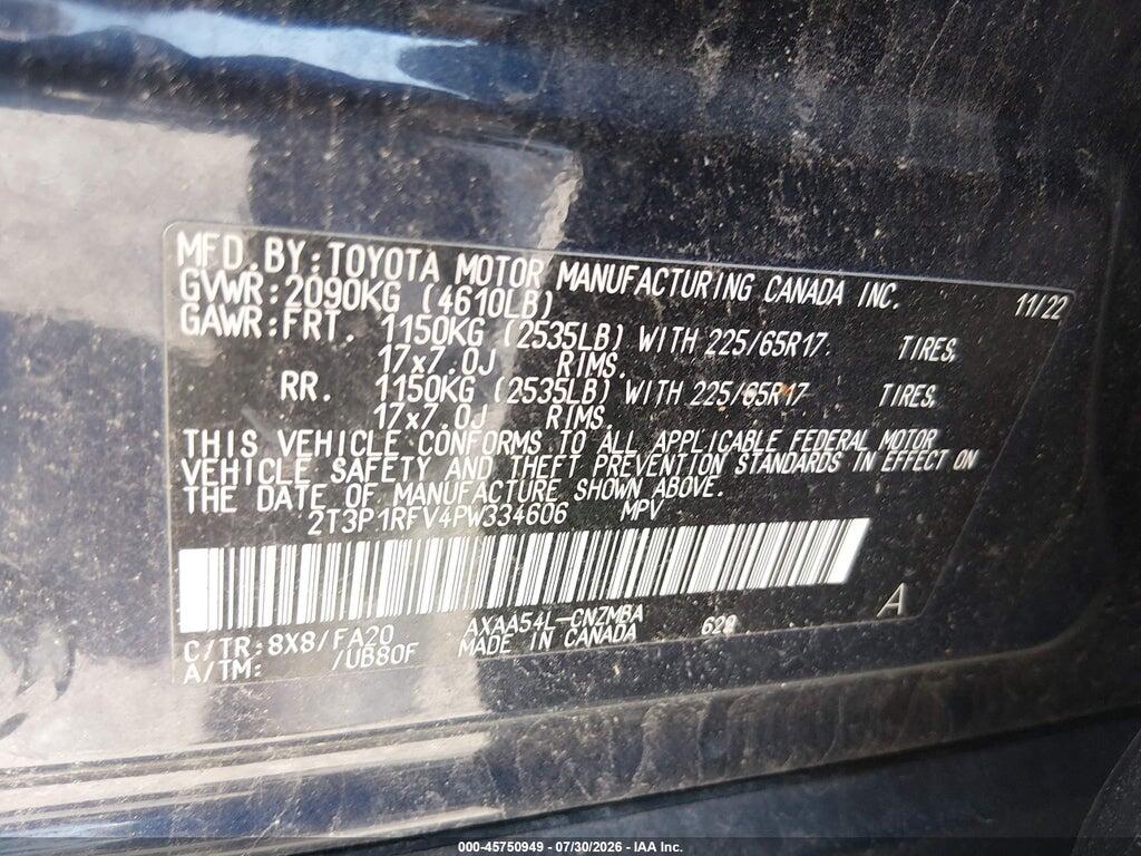 2T3P1RFV4PW334606 2023 TOYOTA RAV4 photo no. 9