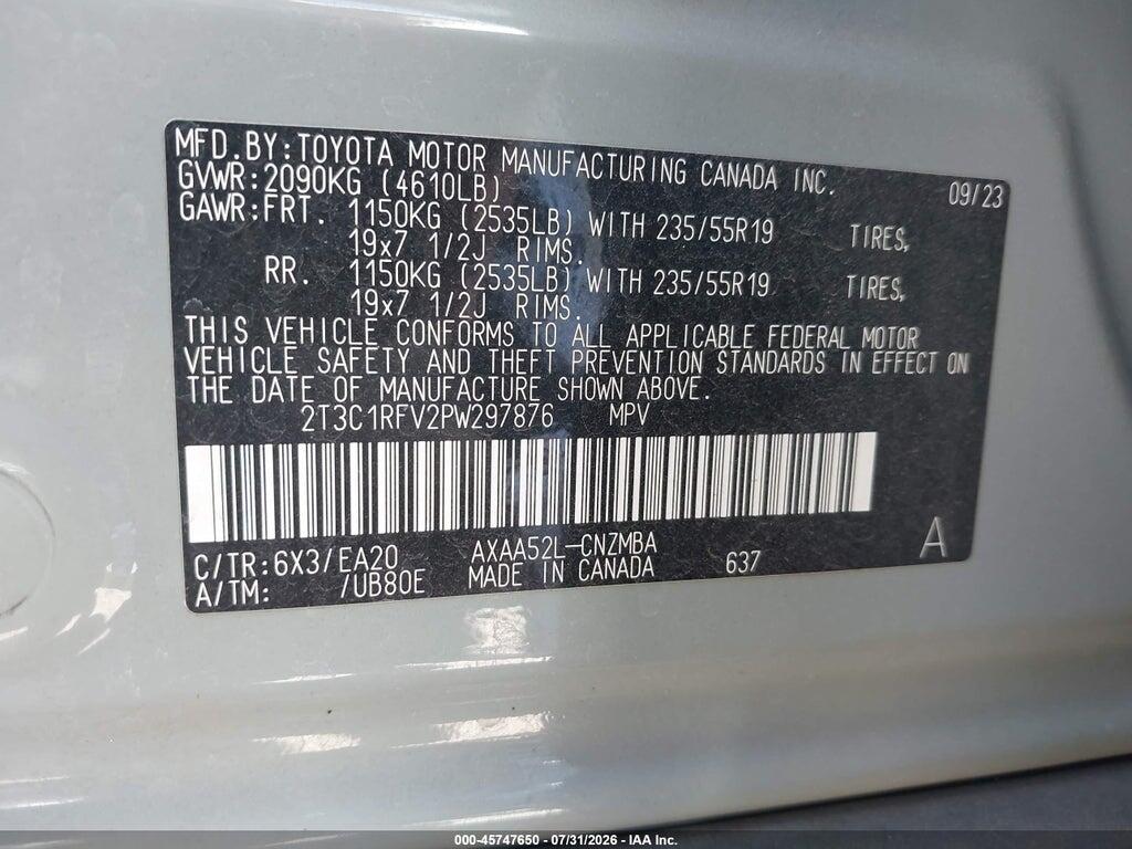 2T3C1RFV2PW297876 2023 TOYOTA RAV4 photo no. 9