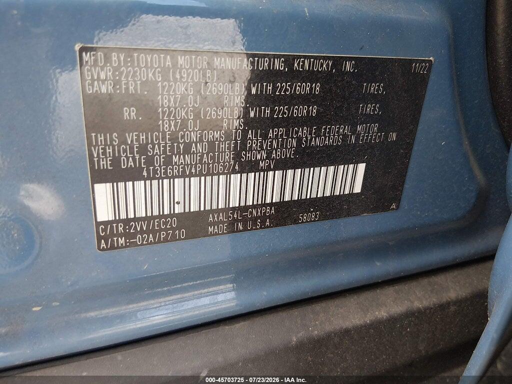 4T3E6RFV4PU106274 2023 TOYOTA RAV4 HYBRID photo no. 9