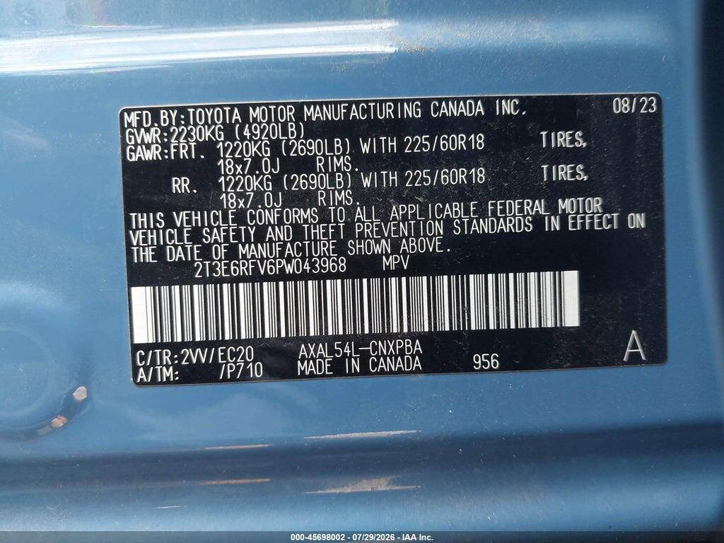 2T3E6RFV6PW043968 2023 TOYOTA RAV4 HYBRID photo no. 9