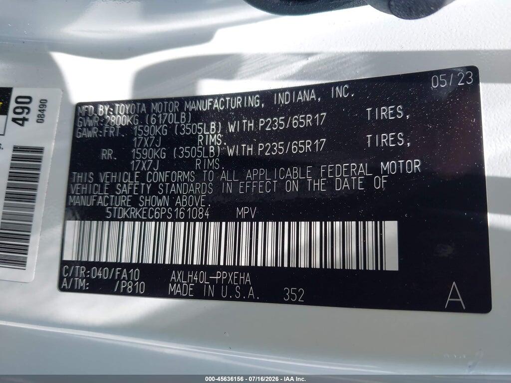 5TDKRKEC6PS161084 2023 TOYOTA SIENNA photo no. 9