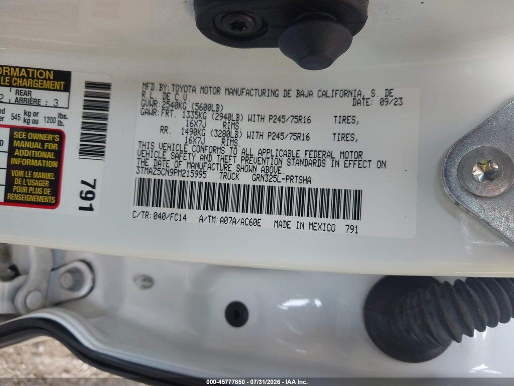 3TMAZ5CN9PM215995 2023 TOYOTA TACOMA photo no. 9