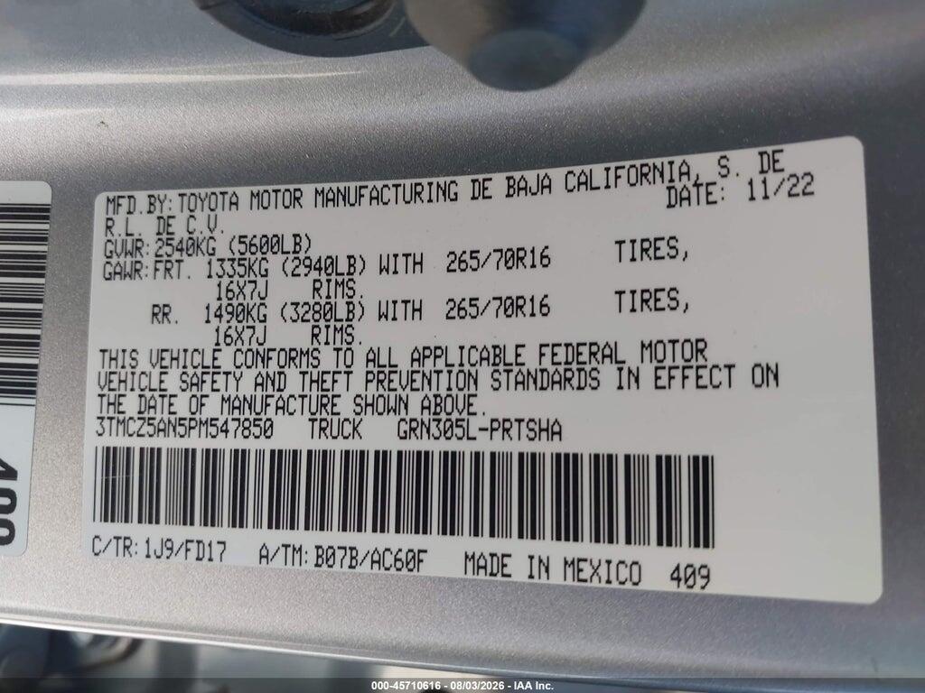 3TMCZ5AN5PM547850 2023 TOYOTA TACOMA photo no. 9