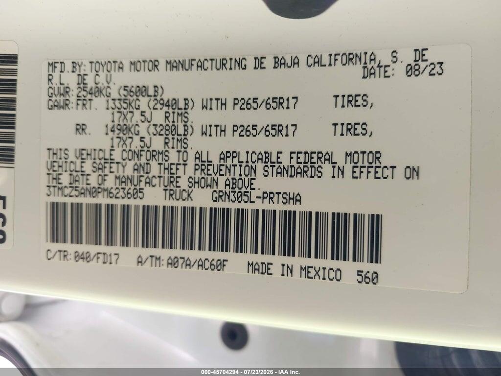 3TMCZ5AN0PM623605 2023 TOYOTA TACOMA photo no. 9