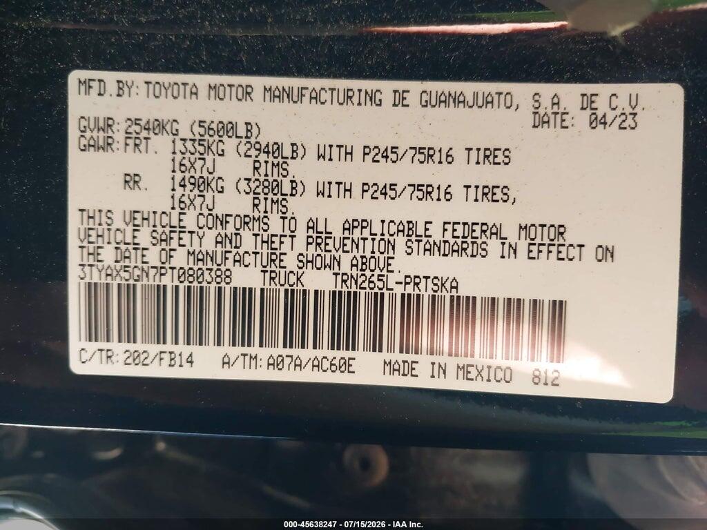 3TYAX5GN7PT080388 2023 TOYOTA TACOMA photo no. 9