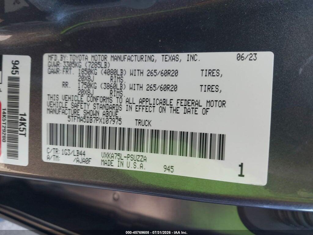 5TFMA5DB7PX107975 2023 TOYOTA TUNDRA photo no. 9
