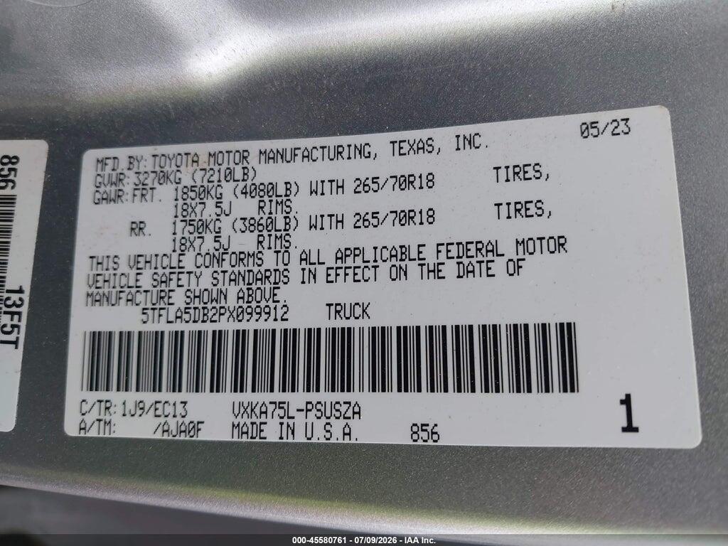5TFLA5DB2PX099912 2023 TOYOTA TUNDRA photo no. 9