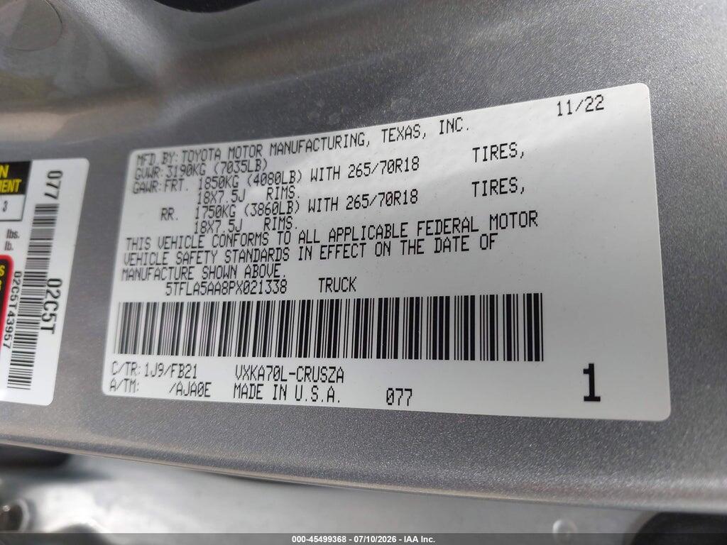 5TFLA5AA8PX021338 2023 TOYOTA TUNDRA photo no. 9