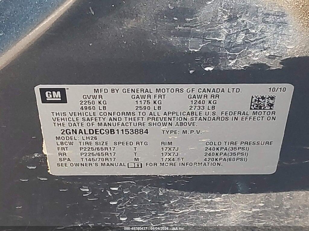 2GNALDEC9B1153884 2011 CHEVROLET EQUINOX photo no. 9
