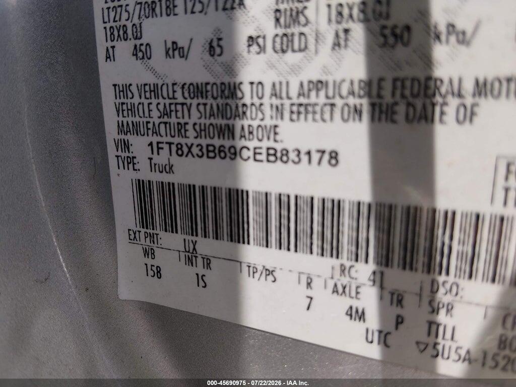 1FT8X3B69CEB83178 2012 FORD F-350 photo no. 9