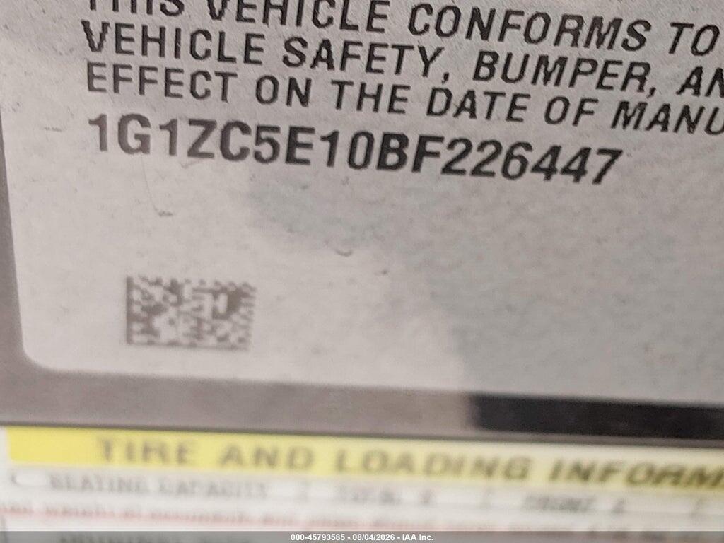 1G1ZC5E10BF226447 2011 CHEVROLET MALIBU photo no. 9