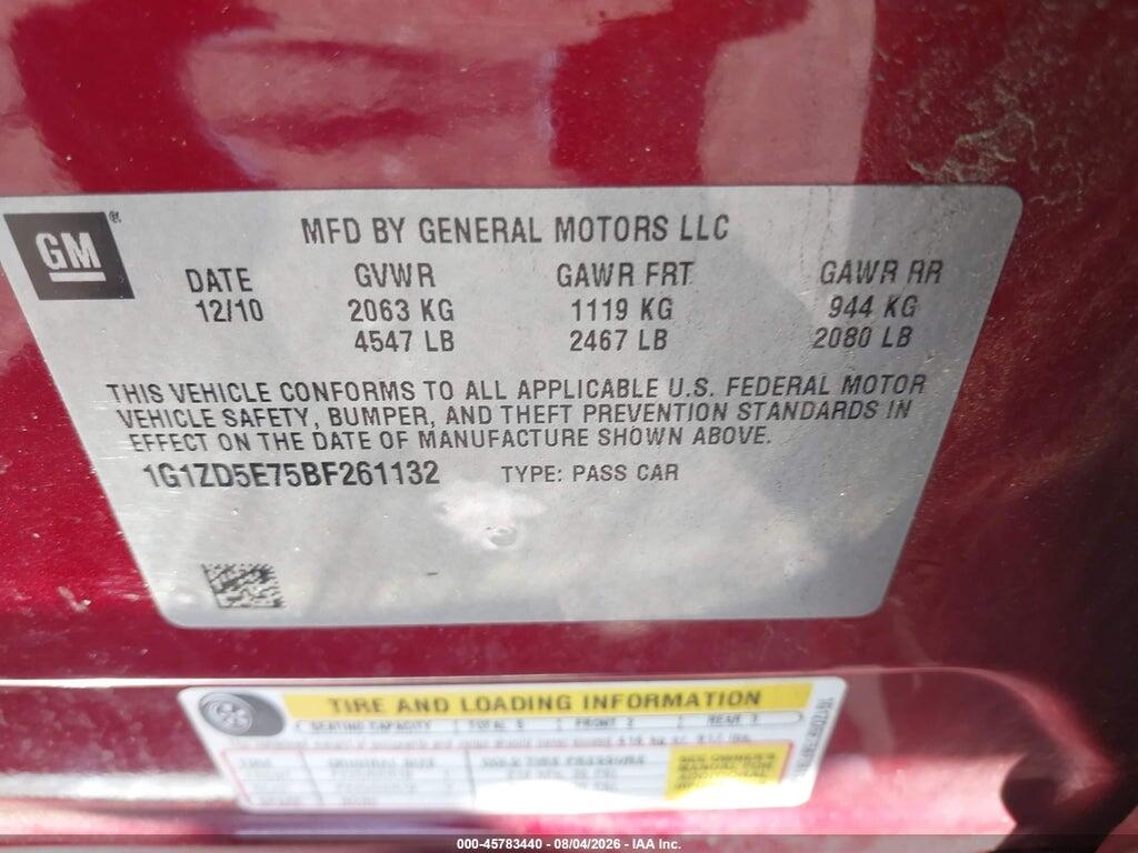 1G1ZD5E75BF261132 2011 CHEVROLET MALIBU photo no. 9