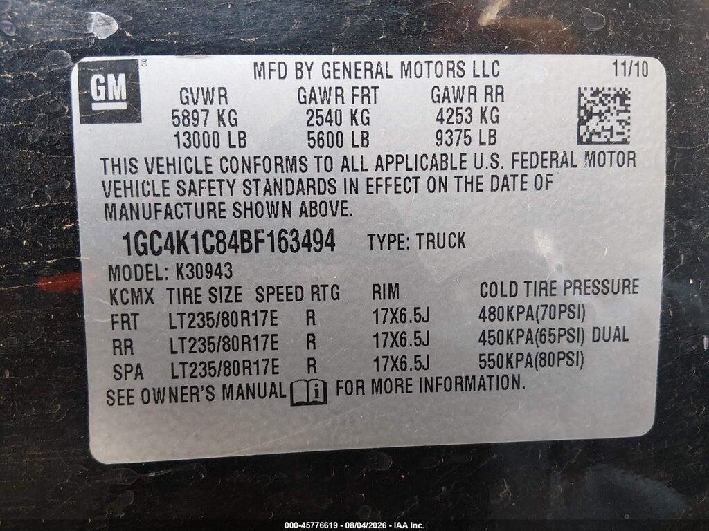 1GC4K1C84BF163494 2011 CHEVROLET SILVERADO 3500HD photo no. 9
