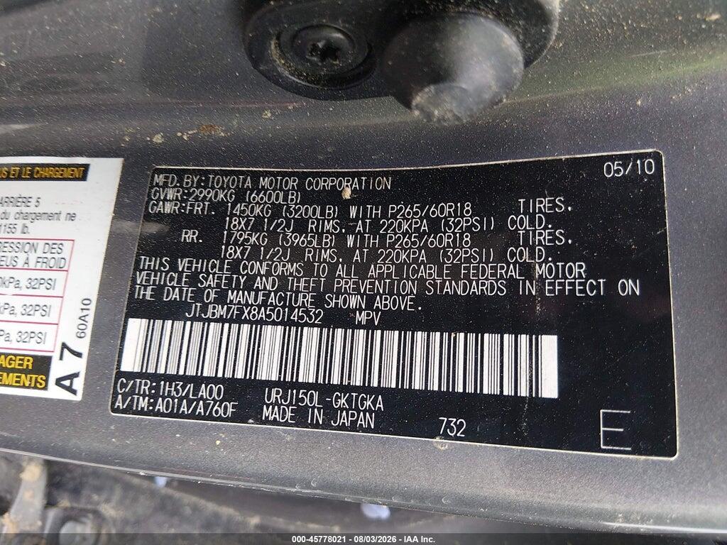 JTJBM7FX8A5014532 2010 LEXUS GX 460 photo no. 9