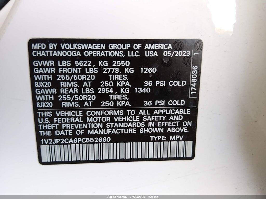 1V2JP2CA6PC552660 2023 VOLKSWAGEN ATLAS photo no. 9