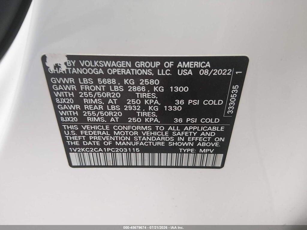 1V2KC2CA1PC203115 2023 VOLKSWAGEN ATLAS CROSS SPORT photo no. 9