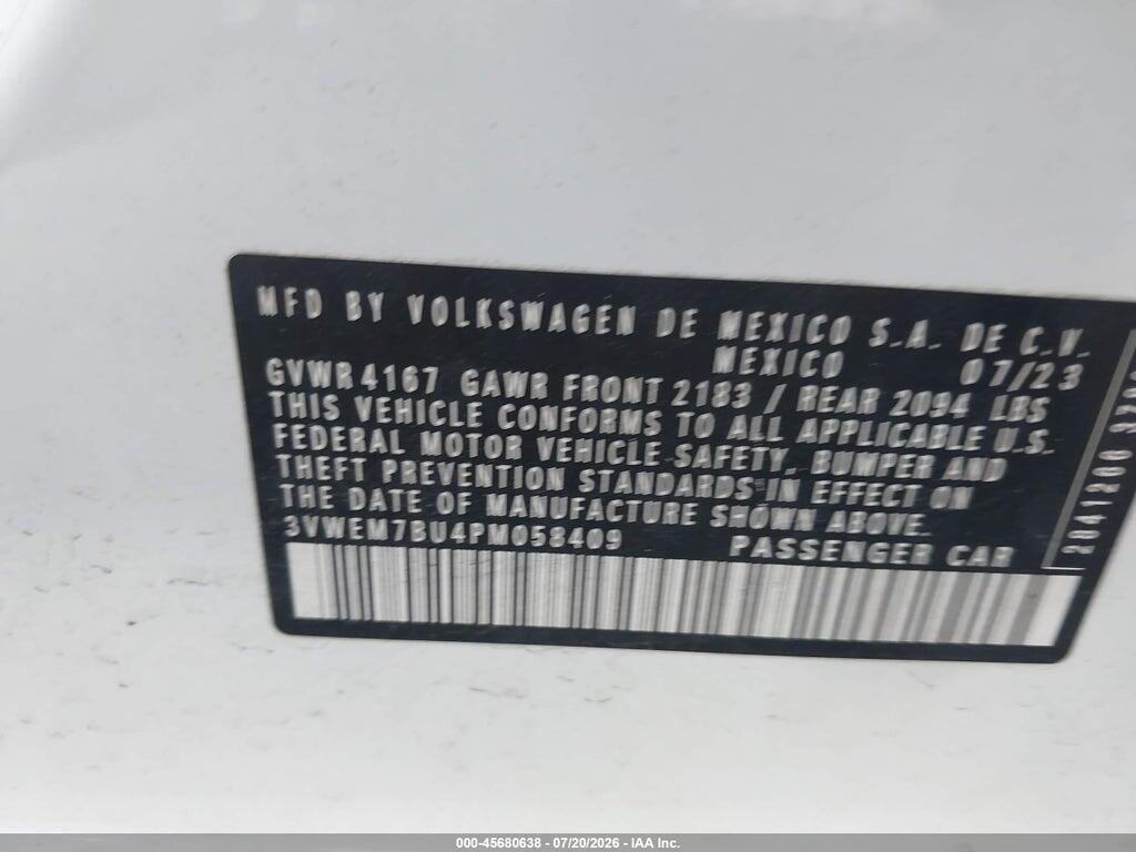 3VWEM7BU4PM058409 2023 VOLKSWAGEN JETTA photo no. 9