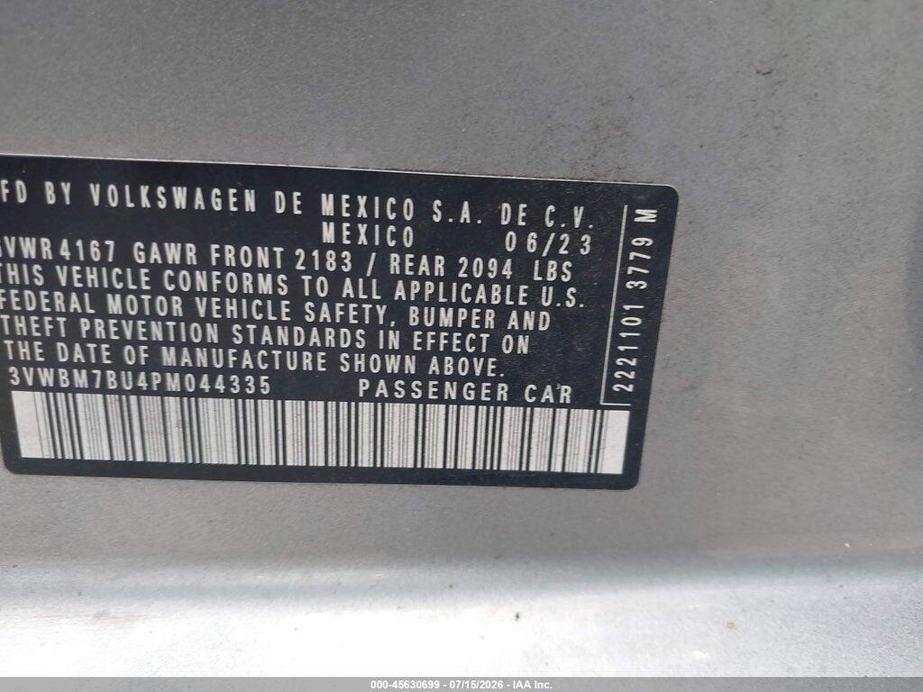 3VWBM7BU4PM044335 2023 VOLKSWAGEN JETTA photo no. 9