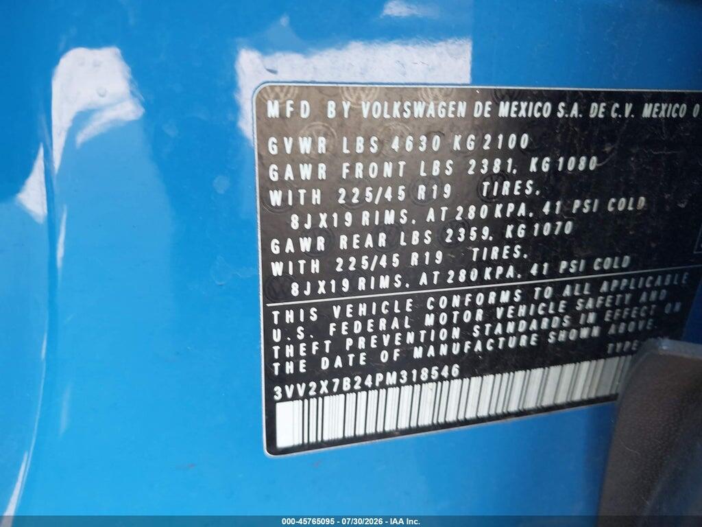 3VV2X7B24PM318546 2023 VOLKSWAGEN TAOS photo no. 9