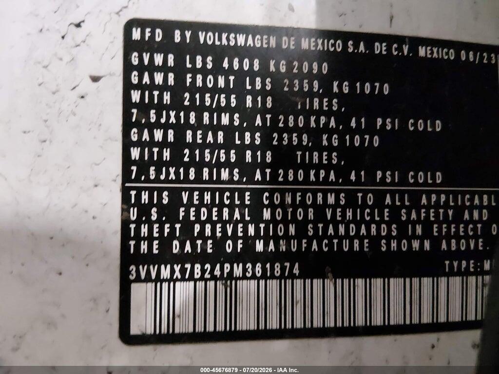 3VVMX7B24PM361874 2023 VOLKSWAGEN TAOS photo no. 9