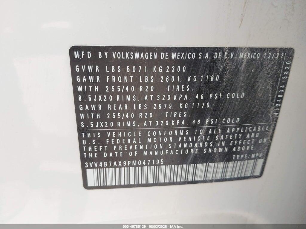 3VV4B7AX9PM047195 2023 VOLKSWAGEN TIGUAN photo no. 9