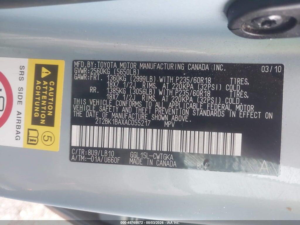 2T2BK1BAXAC055217 2010 LEXUS RX 350 photo no. 9