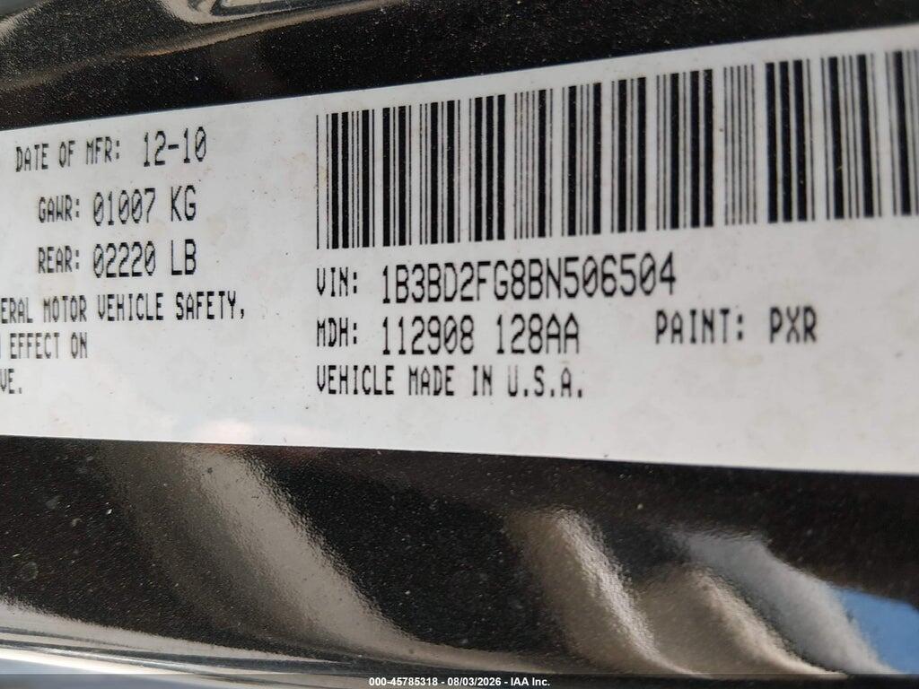 1B3BD2FG8BN506504 2011 DODGE AVENGER photo no. 9