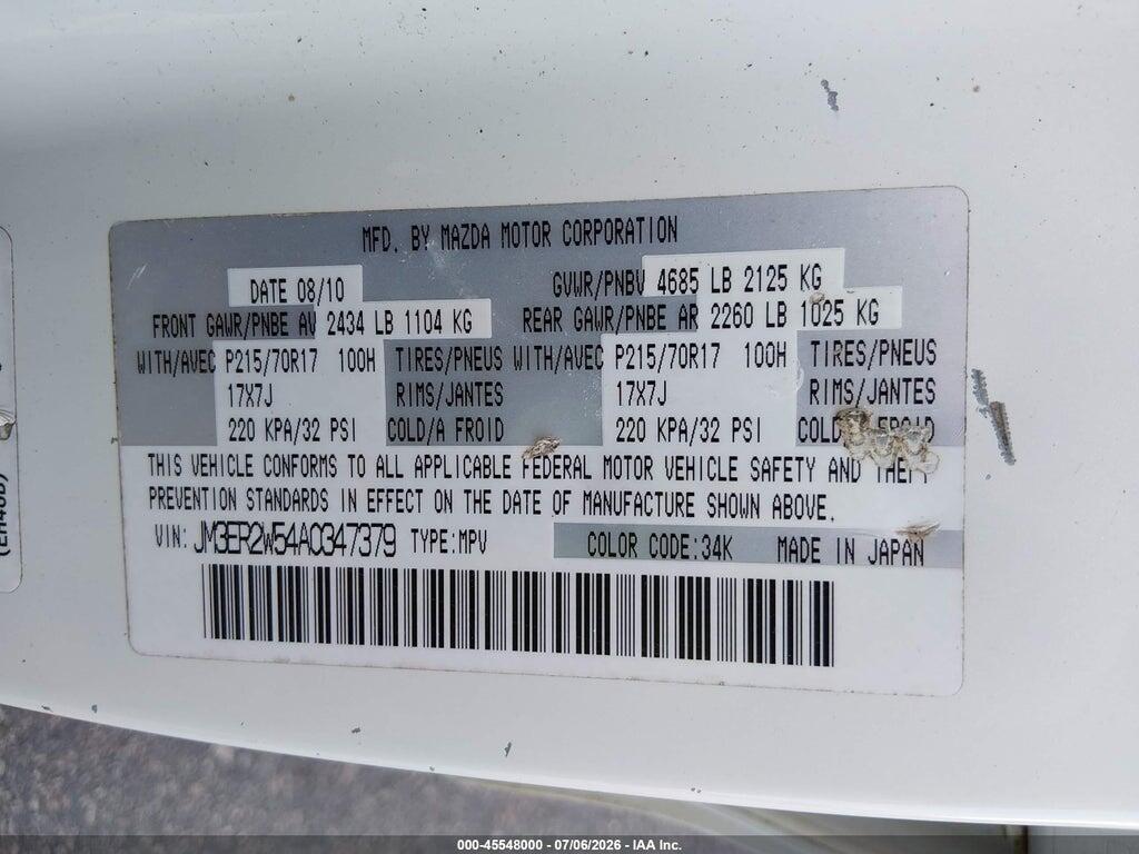 JM3ER2W54A0347379 2010 MAZDA CX-7 photo no. 9