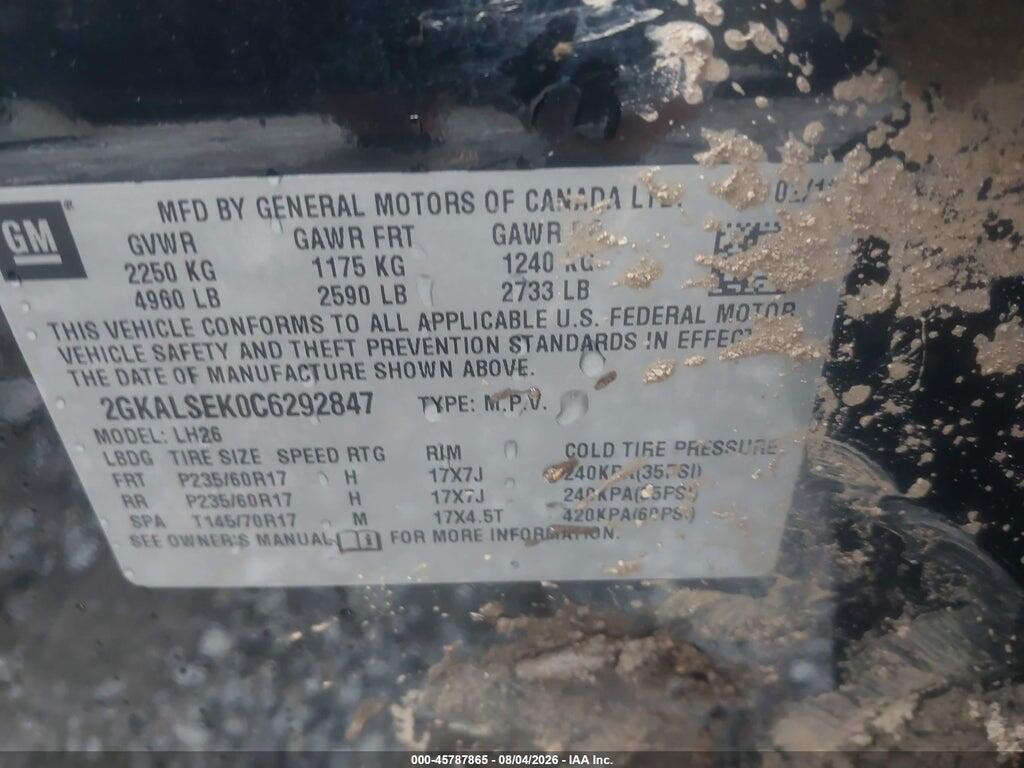 2GKALSEK0C6292847 2012 GMC TERRAIN photo no. 9