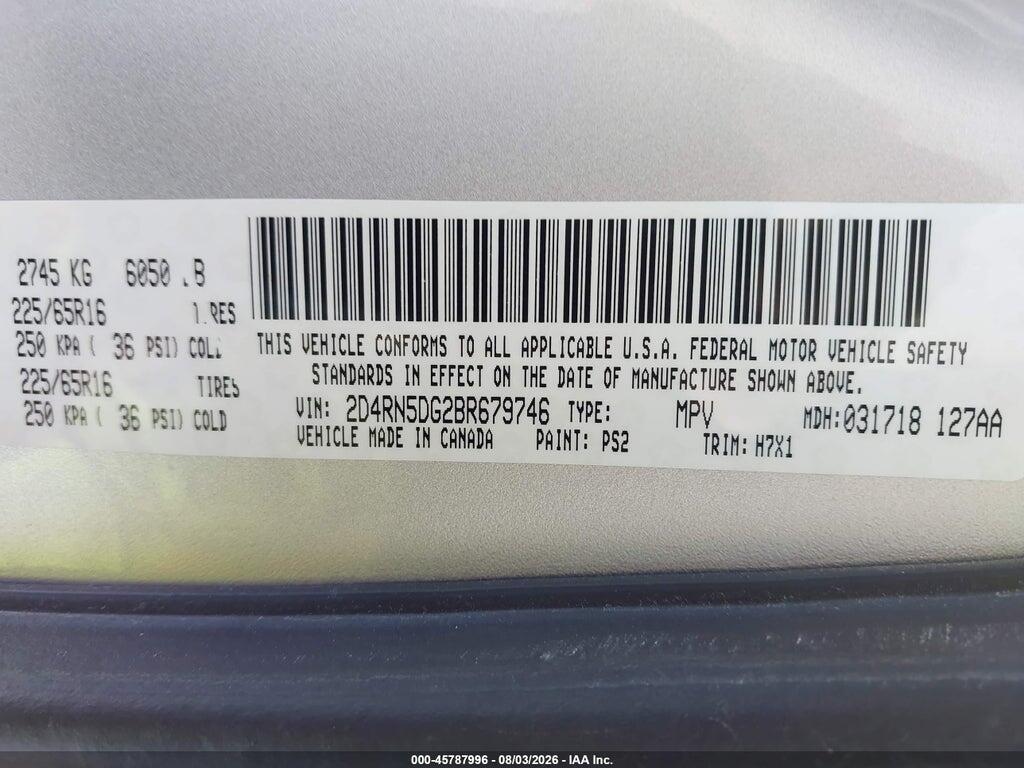 2D4RN5DG2BR679746 2011 DODGE GRAND CARAVAN photo no. 9