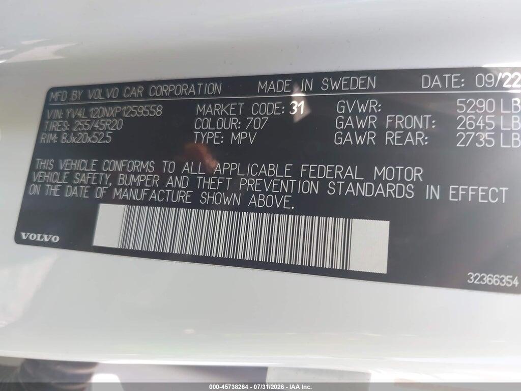 YV4L12DNXP1259558 2023 VOLVO XC60 photo no. 9