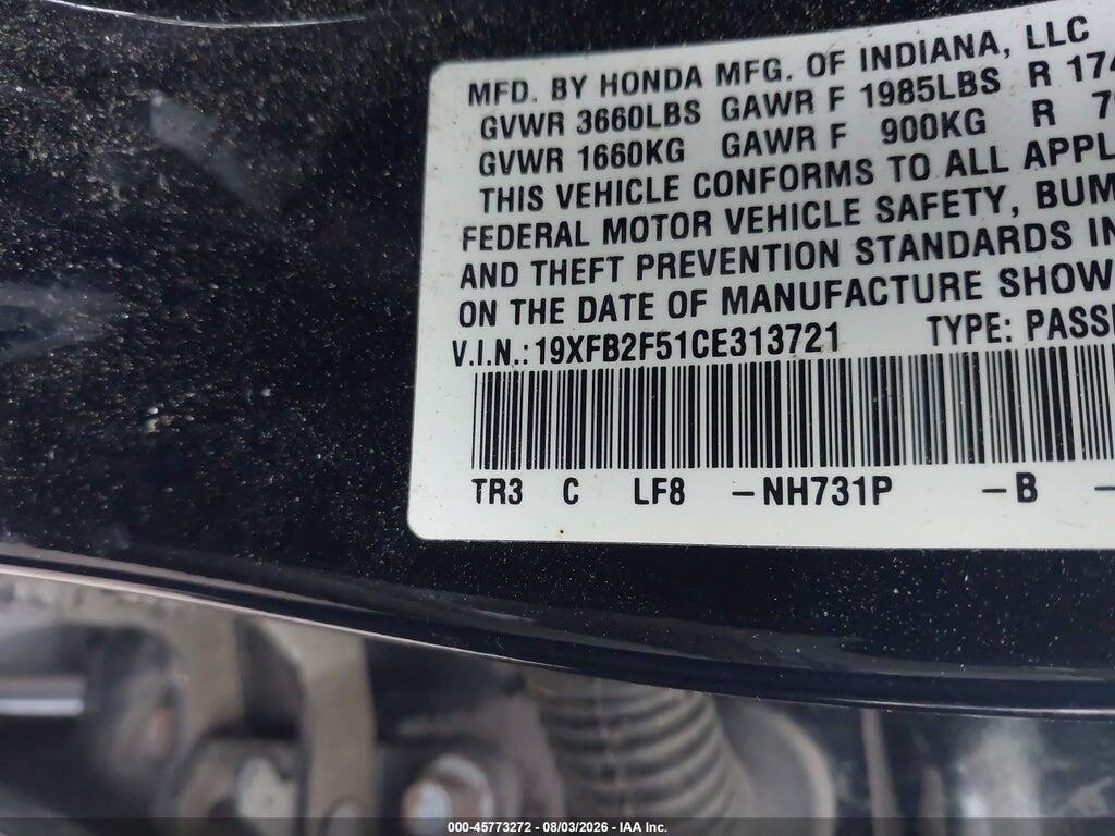 19XFB2F51CE313721 2012 HONDA CIVIC photo no. 9