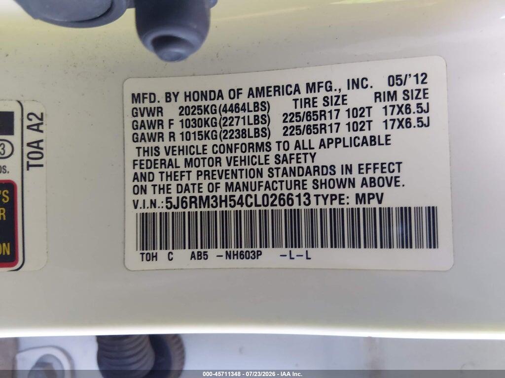 5J6RM3H54CL026613 2012 HONDA CR-V photo no. 9