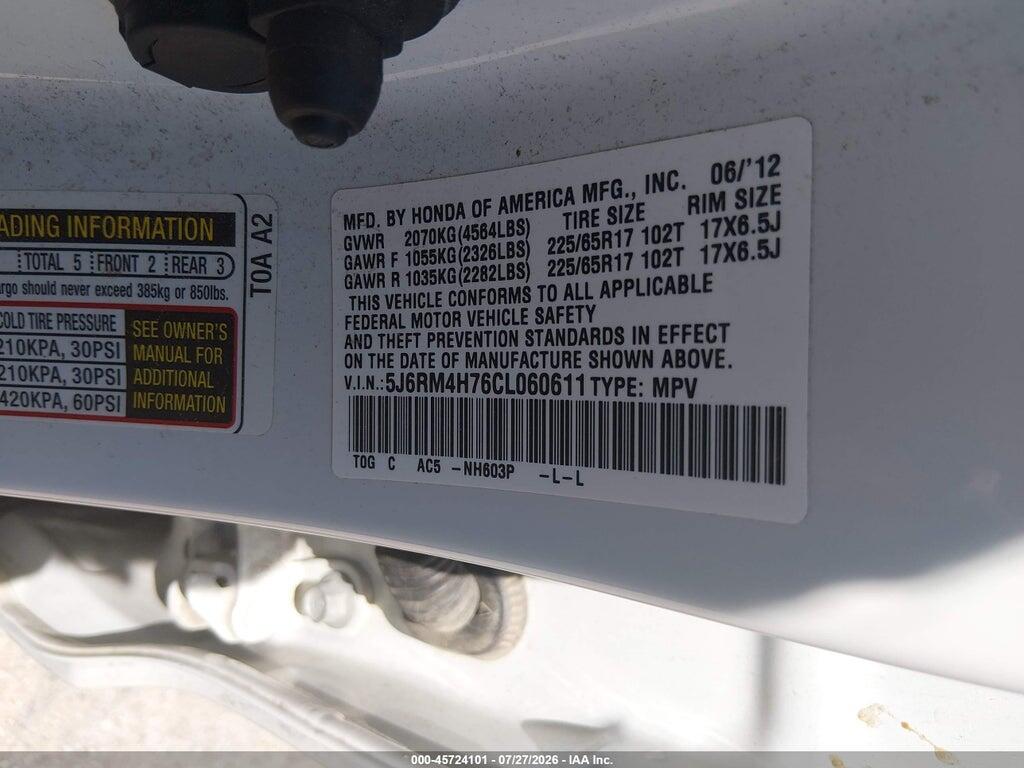 5J6RM4H76CL060611 2012 HONDA CR-V photo no. 9
