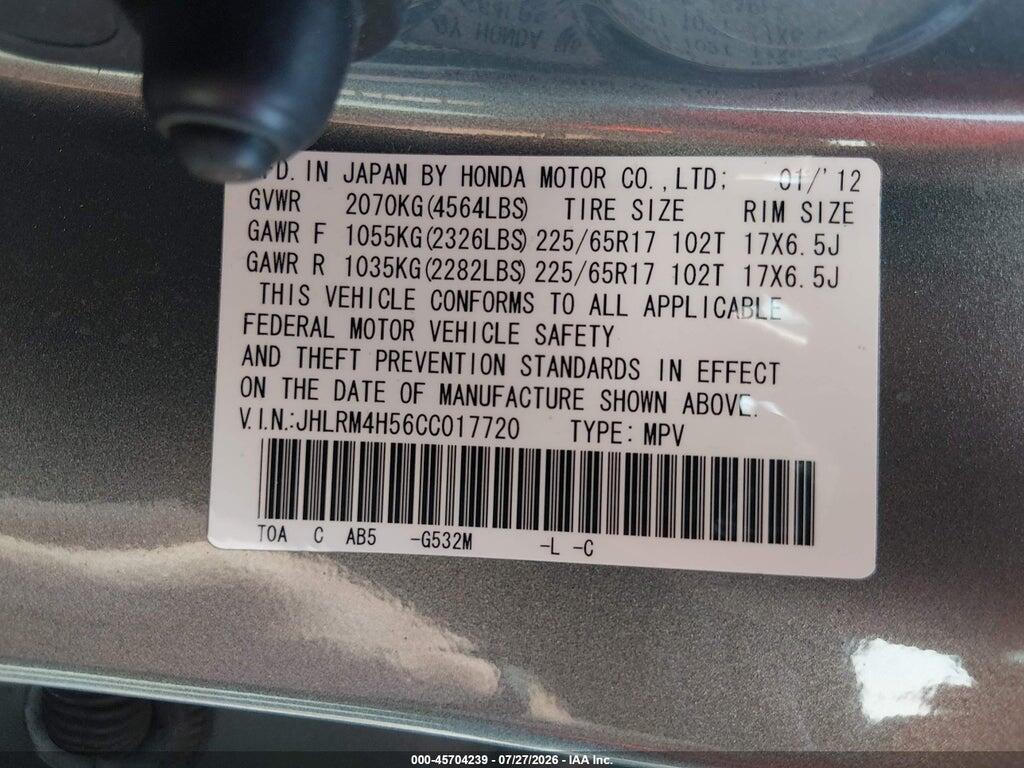 JHLRM4H56CC017720 2012 HONDA CR-V photo no. 9