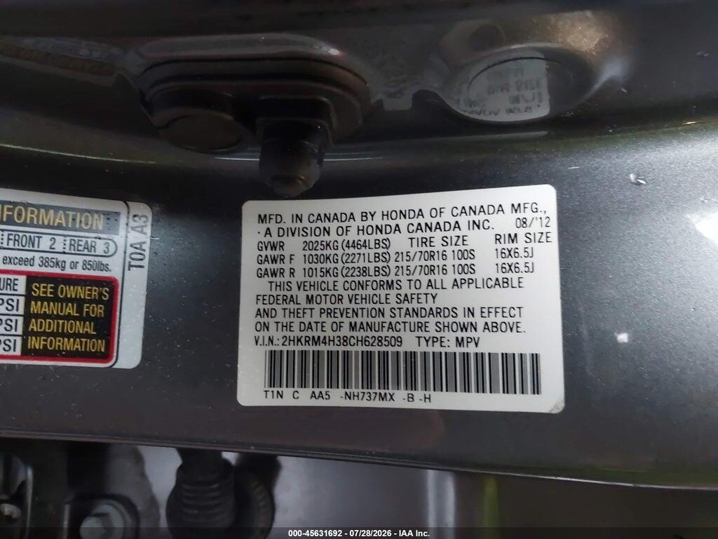 2HKRM4H38CH628509 2012 HONDA CR-V photo no. 9