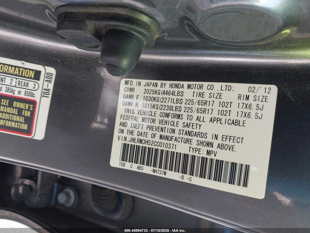 JHLRM3H52CC010371 2012 HONDA CR-V photo no. 9