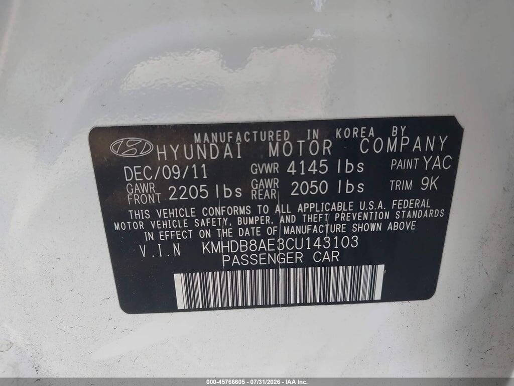 KMHDB8AE3CU143103 2012 HYUNDAI ELANTRA TOURING photo no. 9