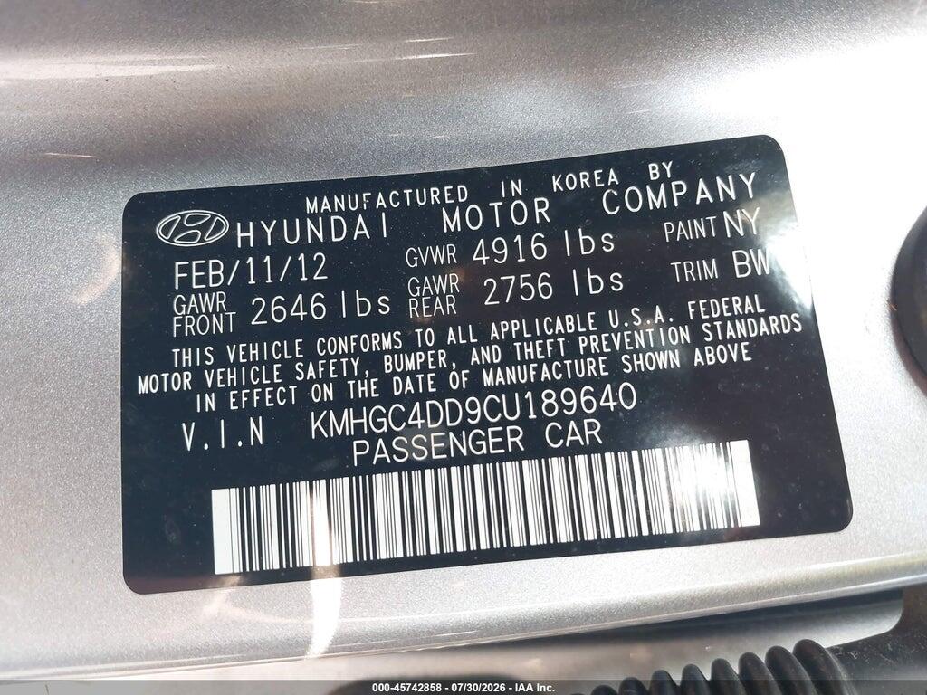 KMHGC4DD9CU189640 2012 HYUNDAI GENESIS photo no. 9