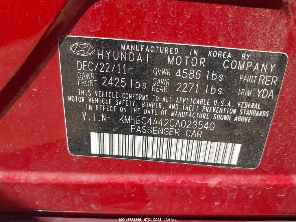 KMHEC4A42CA023540 2012 HYUNDAI SONATA HYBRID photo no. 9