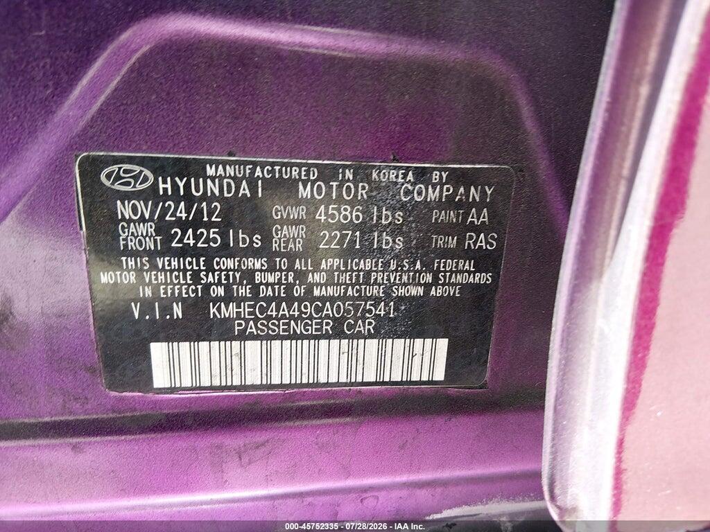 KMHEC4A49CA057541 2012 HYUNDAI SONATA HYBRID photo no. 9