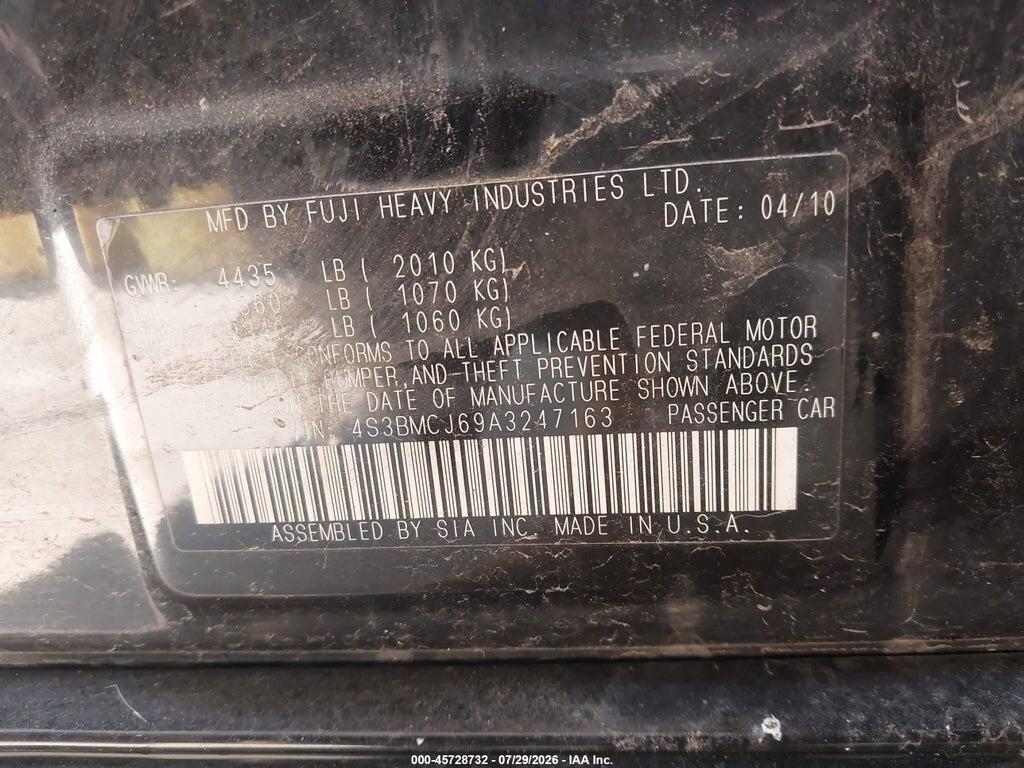4S3BMCJ69A3247163 2010 SUBARU LEGACY photo no. 9
