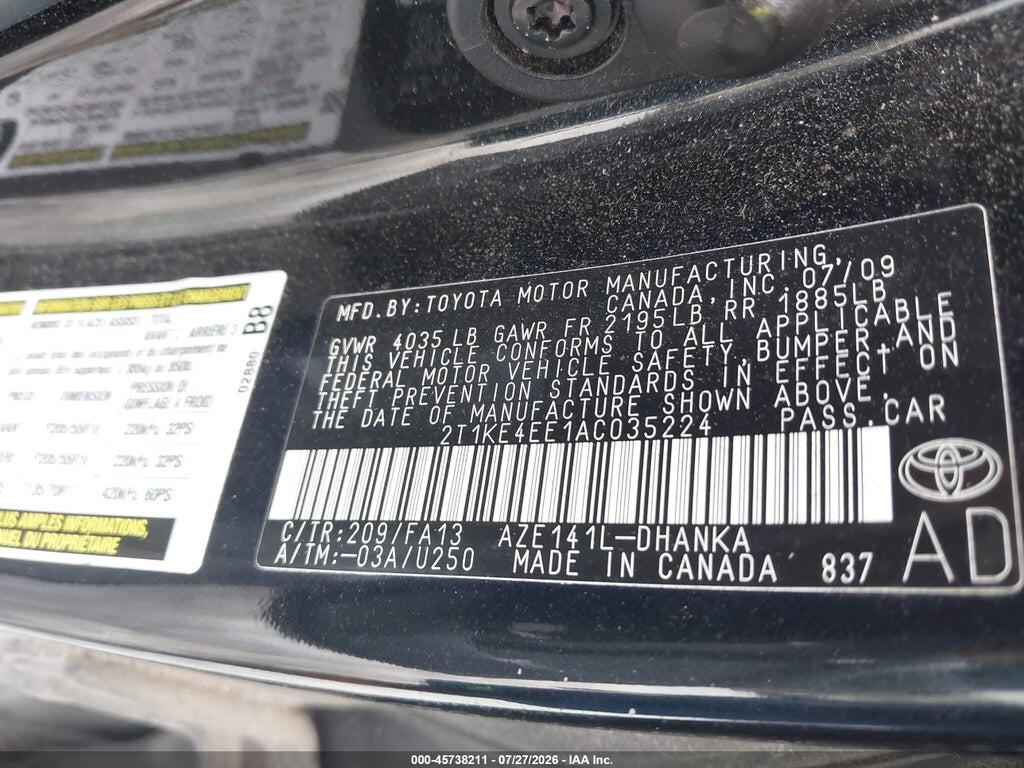 2T1KE4EE1AC035224 2010 TOYOTA MATRIX photo no. 9
