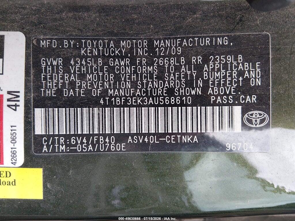 4T1BF3EK3AU568610 2010 TOYOTA CAMRY photo no. 9