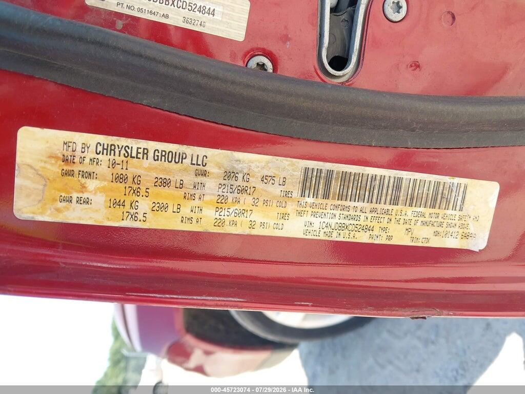 1C4NJDBBXCD524844 2012 JEEP COMPASS photo no. 9