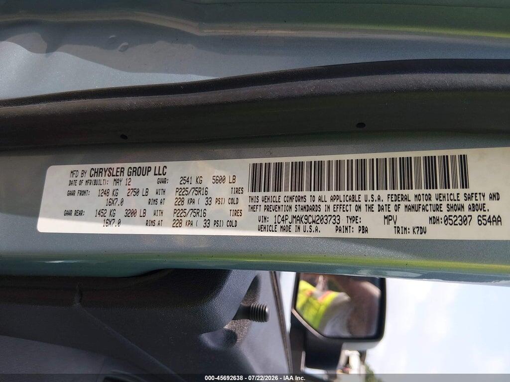1C4PJMAK9CW203733 2012 JEEP LIBERTY photo no. 9
