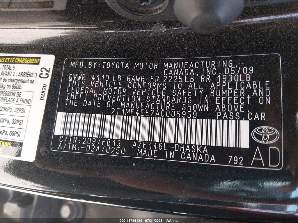 2T1ME4EE7AC005959 2010 TOYOTA MATRIX photo no. 9