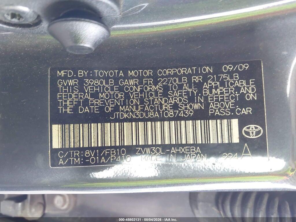JTDKN3DU8A1087439 2010 TOYOTA PRIUS photo no. 9