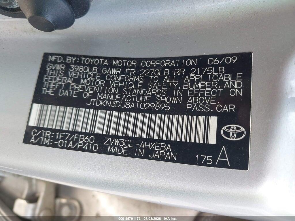 JTDKN3DU8A1029895 2010 TOYOTA PRIUS photo no. 9